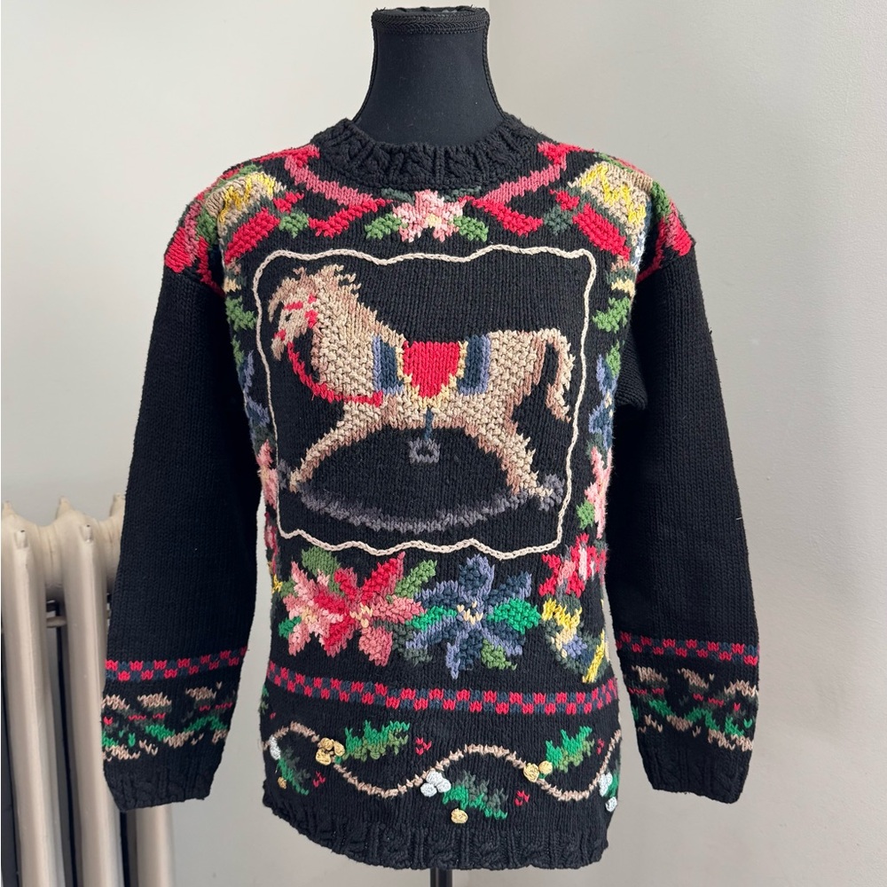 Crystal Kobe Vintage 1990s Rocking Horse Sweater